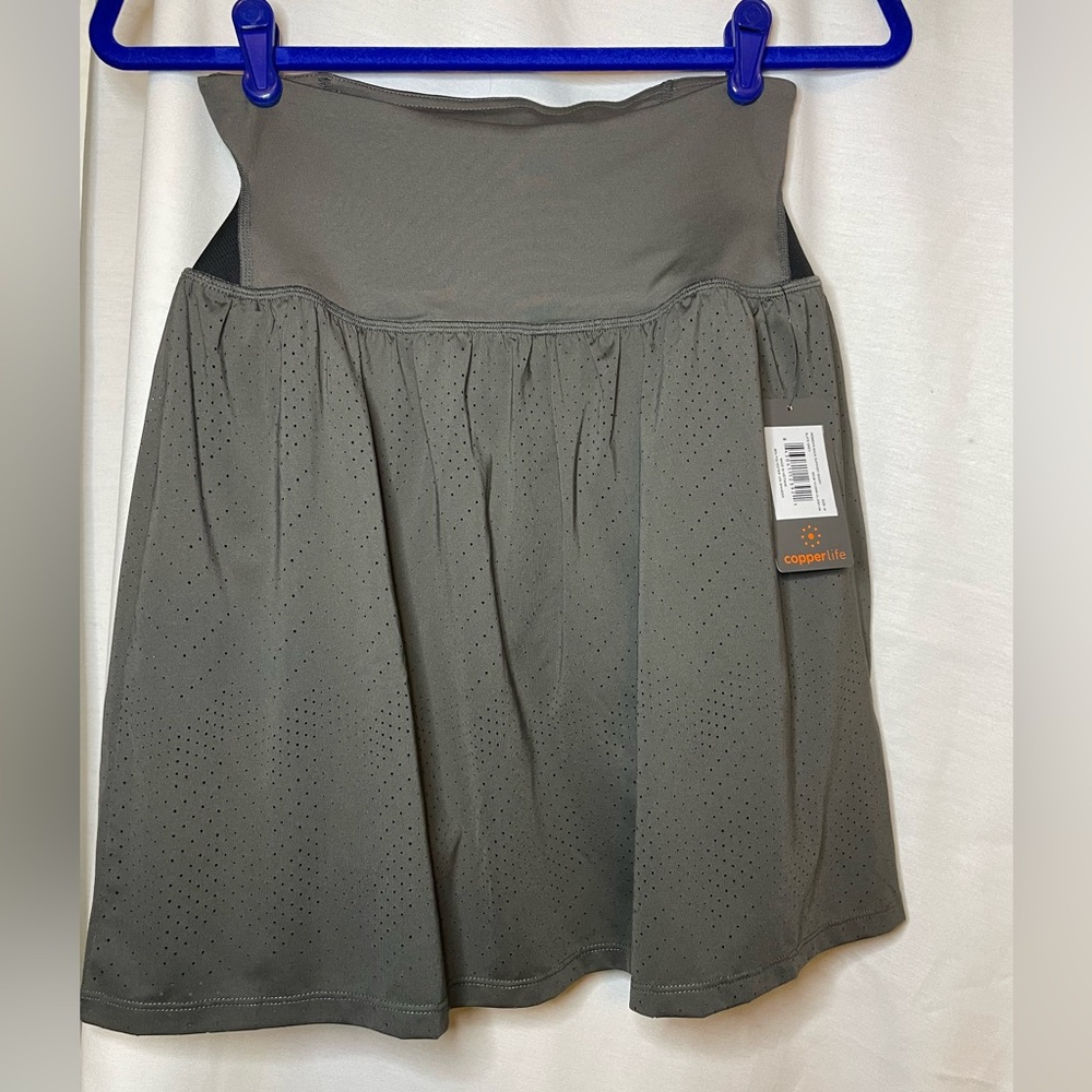 NWT Copper Life Back Support Slate Gray Copper + Zinc Infused Skort Size M